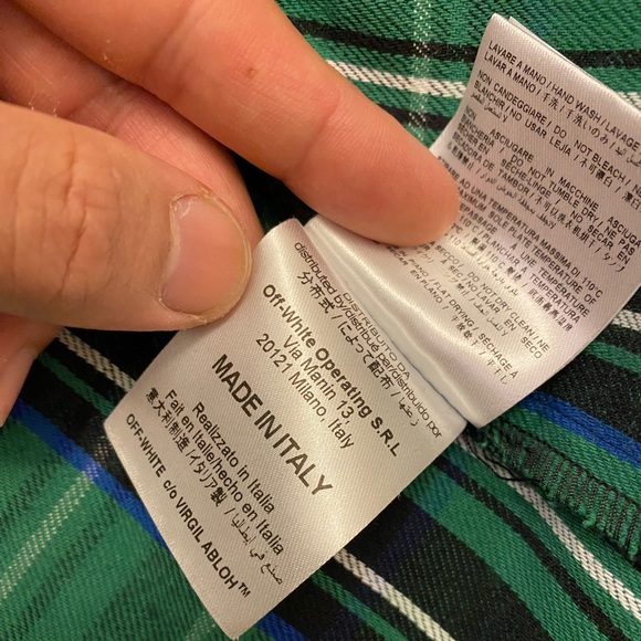 Off-White Green Liquid Spray Flannel Shirt - Picture 6 of 6